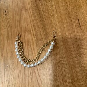 Casetify gold and Pearl Chain wristlet for phones or wallets